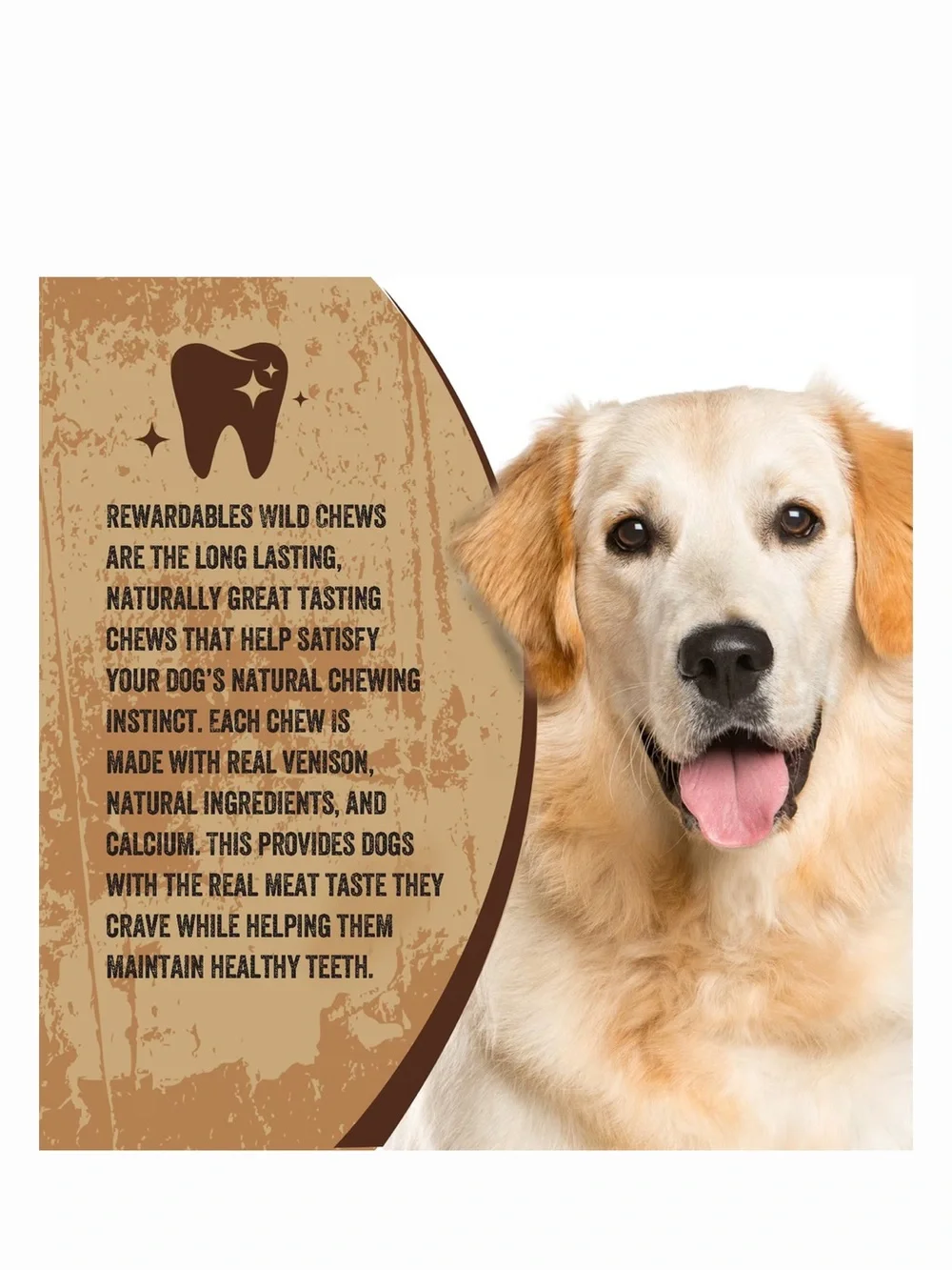 Wild Chews Venison Recipe Dog Chews - Brown